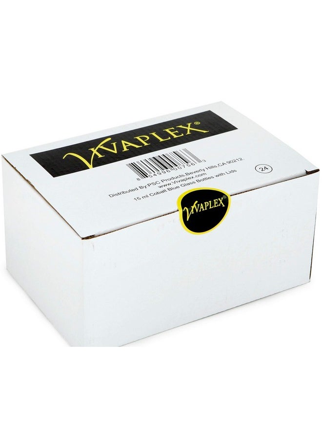Vivaplex, 24, Cobalt Blue, 15 ml Glass Bottles, with Lids