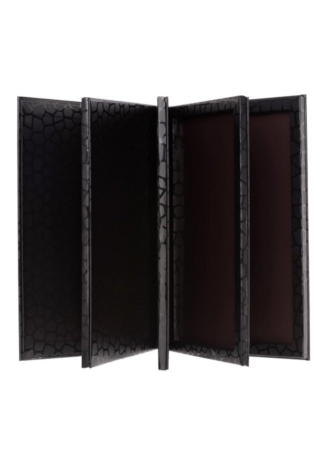 Allwon 4-Layer Book Shaped Magnetic Palette Large Empty Makeup Palette Storage Box for Eyeshadow Lipstick Blush Powder (Black)