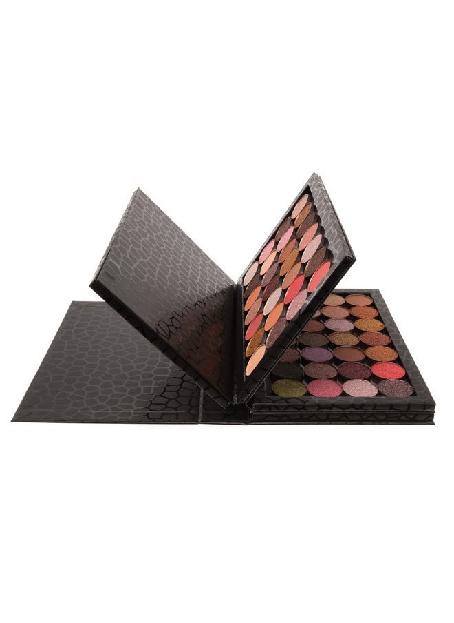 Allwon 4-Layer Book Shaped Magnetic Palette Large Empty Makeup Palette Storage Box for Eyeshadow Lipstick Blush Powder (Black)