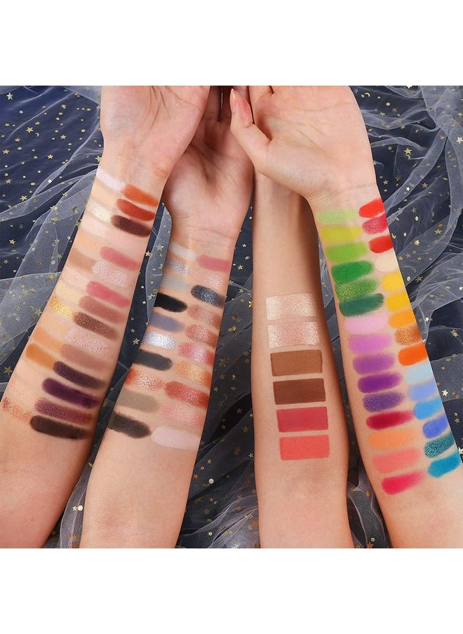 UCANBE 86 Colors Nude Eyeshadow Palette with 15pcs Makeup Brushes Set, Matte Glitter Long Lasting Highly Pigmented Waterproof Colorful Eye Shadow Contour Blush Powder Highlighter All in One