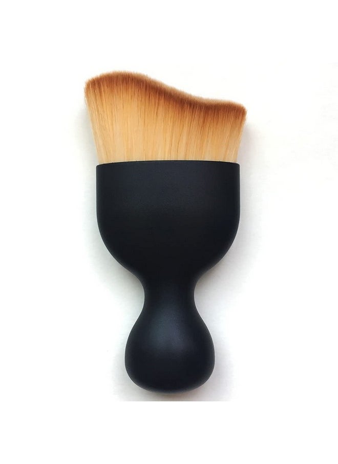 RN BEAUTY Foundation Powder Brush Kabuki Brush Liquid Cream Makeup Brushes Face Blender Brush S Shaped Multi-function Cosmetics Tools - Brown