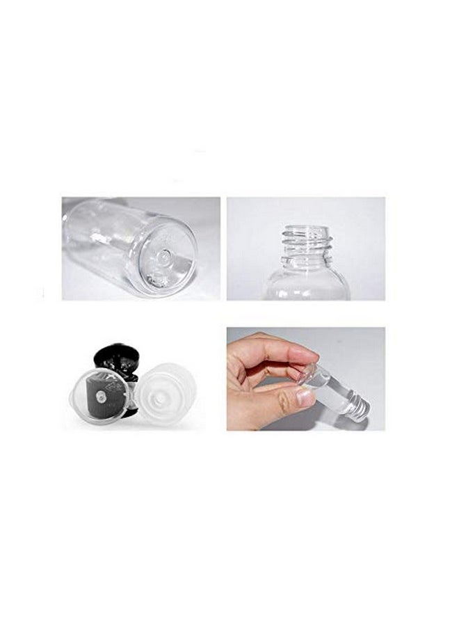 30Pack 0.7 oz Plastic Empty Travel Bottle with Flip Cap Sample Cosmetic Containers Jar for Lotions Shampoos and Massage Oils(Clear)