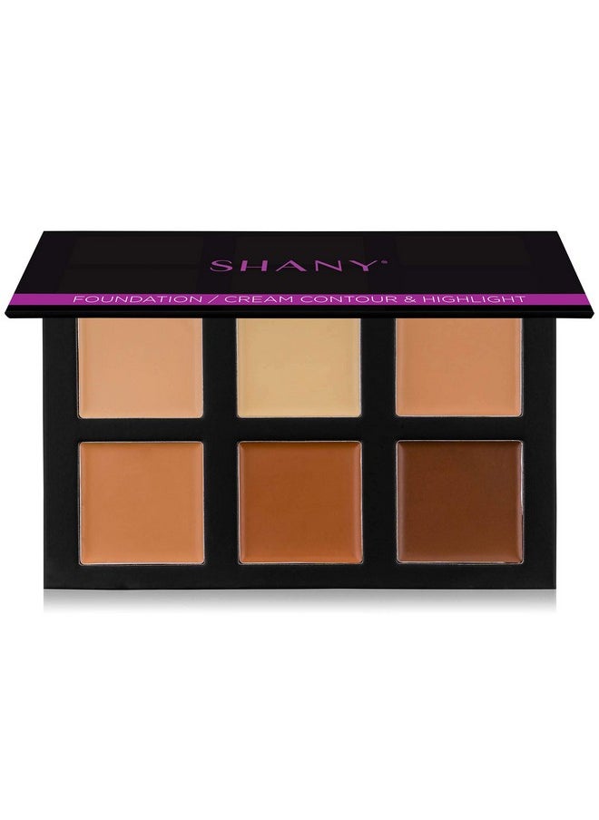 SHANY Foundation Cream Contour & Highlight Makeup Palette with Mirror - 6 Color Foundation Palette - FOUNDATION