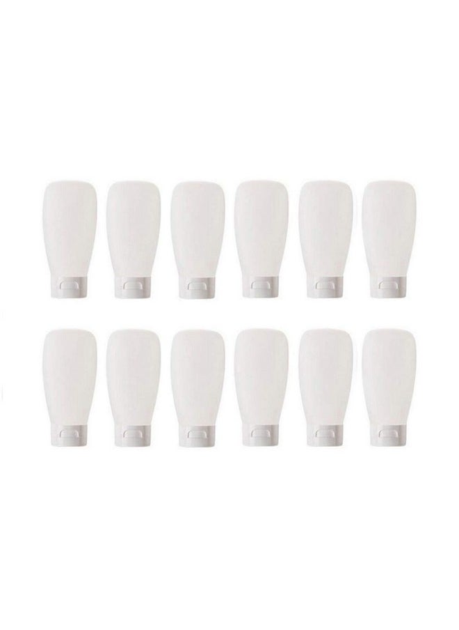 XINGZI 12PCS 30ML 1OZ Empty Clear Refillable Plastic Squeeze Bottles Cosmetic Soft Tubes With Flip Cap Makeup Lotion Shampoo Facial Cleanser Body Cream Bath Container Portable Cosmetics Travel Set