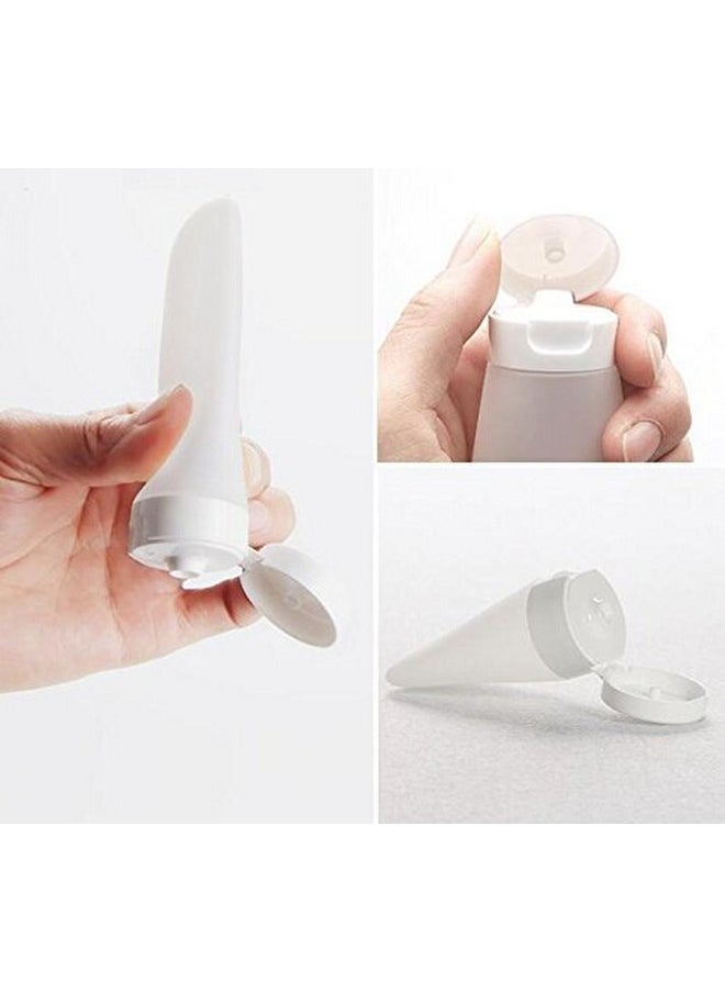 XINGZI 12PCS 30ML 1OZ Empty Clear Refillable Plastic Squeeze Bottles Cosmetic Soft Tubes With Flip Cap Makeup Lotion Shampoo Facial Cleanser Body Cream Bath Container Portable Cosmetics Travel Set