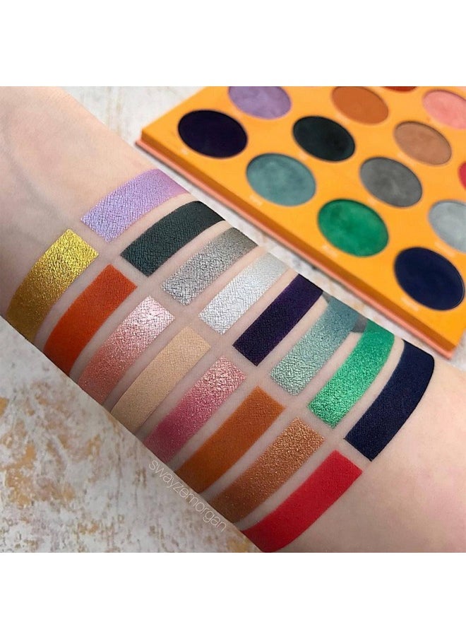 Juvia's Place Palette The Magic Mini - Bright and Bold Red, Shades of 16, Professional Eye Makeup, Pigmented Palette, Makeup Palette for Eye Color & Shine
