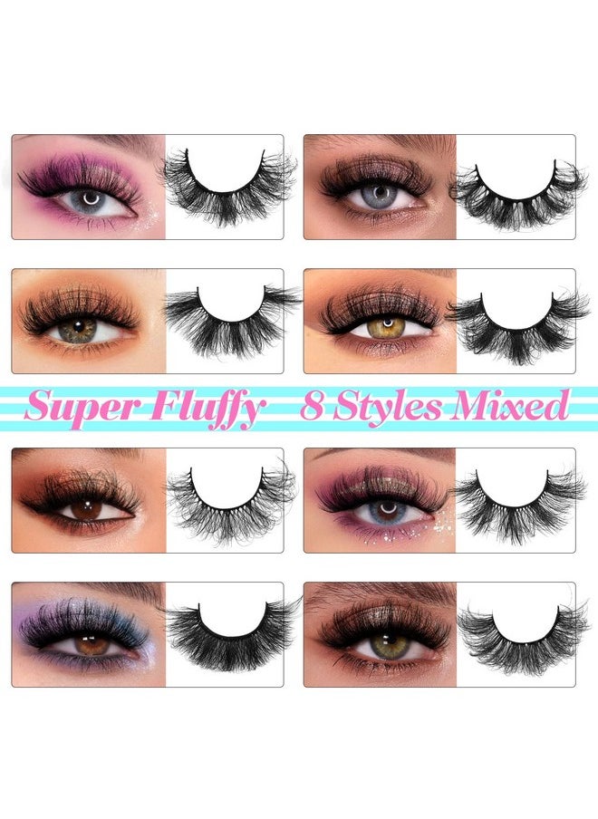 48 Pairs Mink Lashes Fluffy Thick Eyelashes 8 Styles Mixed Dramatic Long Faux Mink Eye lashes Pack 10D Curl Wholesale Luxury Soft Fake Eyelashes