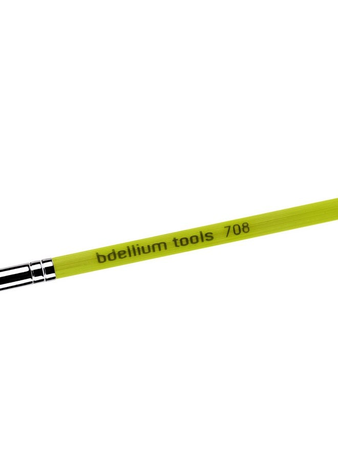 Bdellium Tools Professional Makeup Brush - Green Bambu Series 708 Bent Eyeliner - With Soft Synthetic Fibers, For Smooth Application (Green, 1pc)