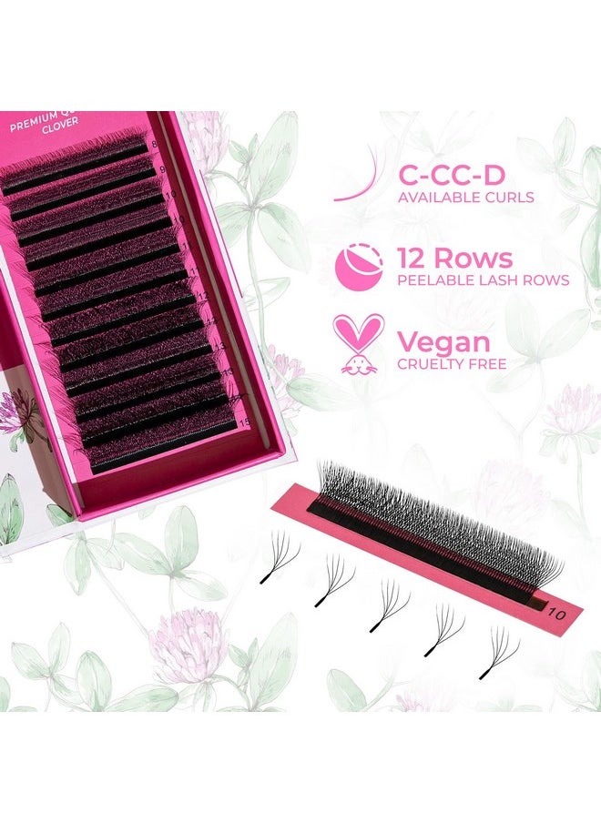 LLBA 5D W-Shaped Clover Eyelashes Extension | 0.07mm Thickness | C/CC/D Curl | 8mm-15mm Mixed & Single Length | Individual Eyelash Extensions | Easy Application & Long Lasting (0.07 D, 11mm)