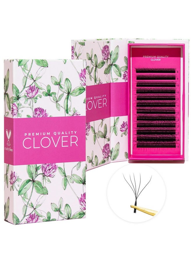 LLBA 5D W-Shaped Clover Eyelashes Extension | 0.07mm Thickness | C/CC/D Curl | 8mm-15mm Mixed & Single Length | Individual Eyelash Extensions | Easy Application & Long Lasting (0.07 D, 11mm)