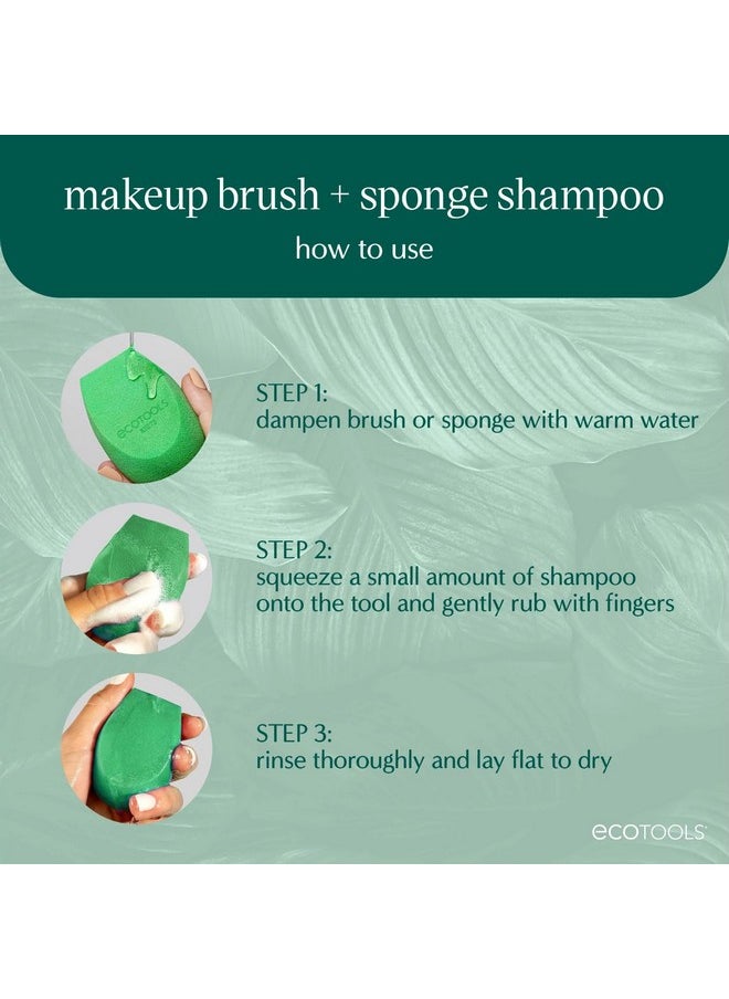 EcoTools Cleanser Shampoo for Makeup Brush/Sponge/Puffs, Remove Makeup & Impurities, Fragrance-Free, No Harsh Chemicals, Vegan & Cruelty-Free, 6 fl.oz./177 ml, 1 Count