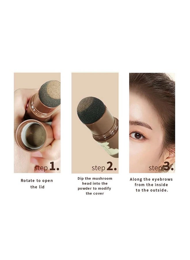 Eyebrow Stamp Shaping Kit, One Step Brow Stamp Stencil Kit Waterproof Eye Brow Stamp Makeup Tools Eyebrow Definer with 6 Reusable Eyebrow Stencils (Dark Brown)