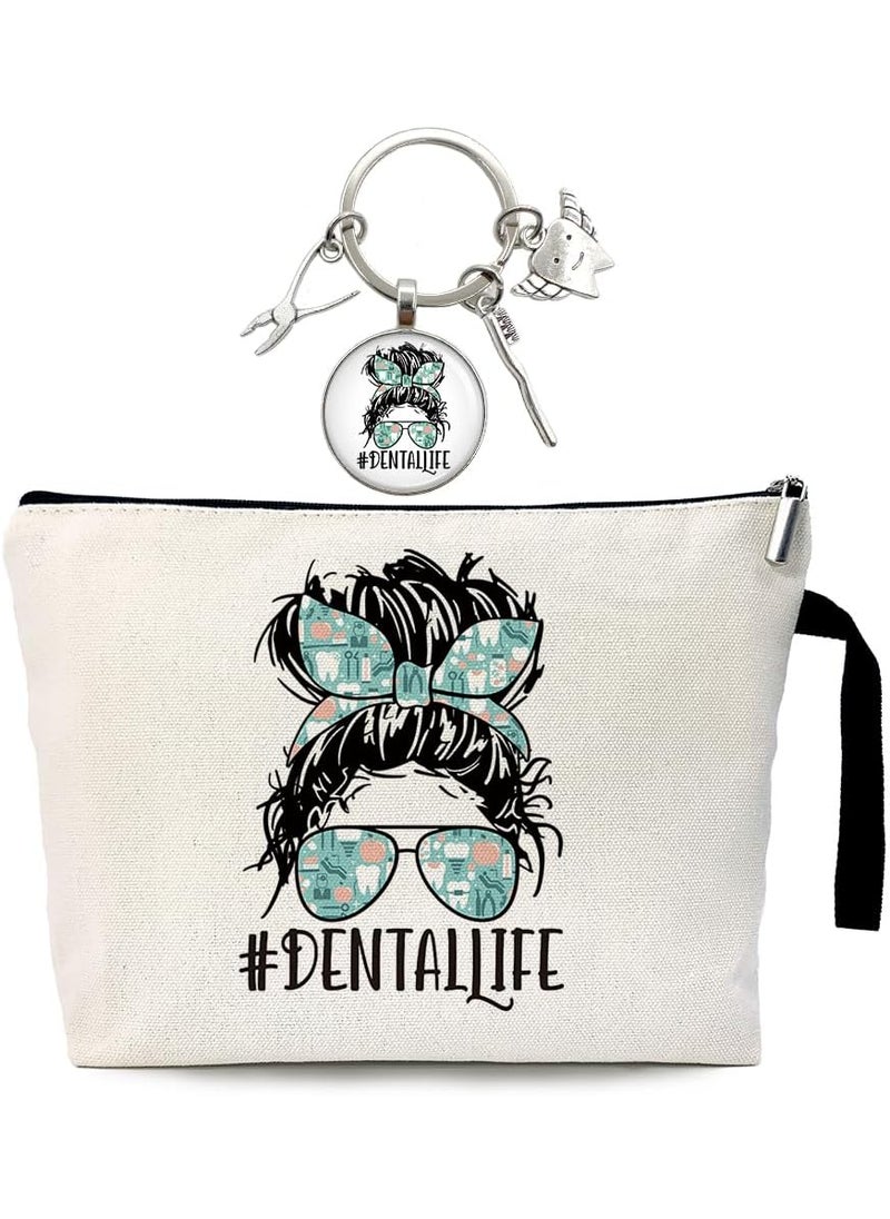 ZHANTUONE Dental Life Cosmetic Bag, The Best Birthday Gift for Dentists, For Women Dental Hygienist Makeup Bag, Dental Assistant Gifts, Dental Hygienist Gifts, Funny Dentists Gift, Colleague Gift