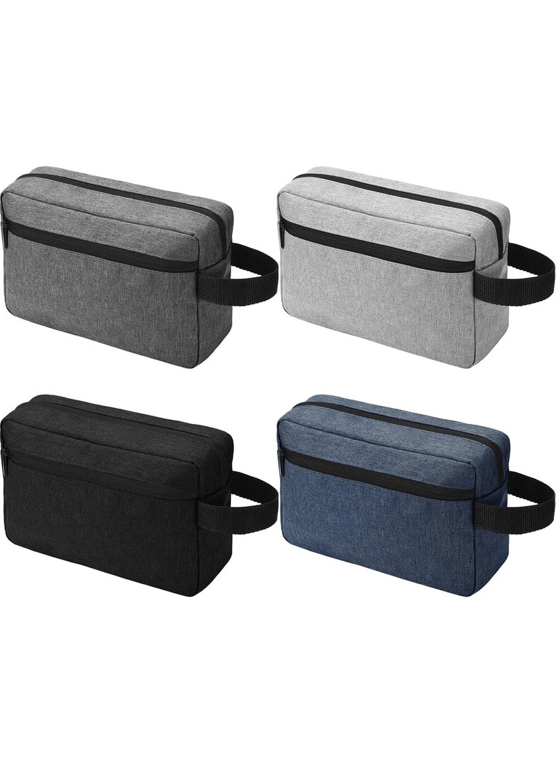 4 Pcs Toiletry Bag Water Resistant Shaving Toiletry Travel Cosmetic Bag for Men Portable Storage for Women Makeup Pouch Organizer with Large Capacity for Toiletries(Dark Color,Plain)