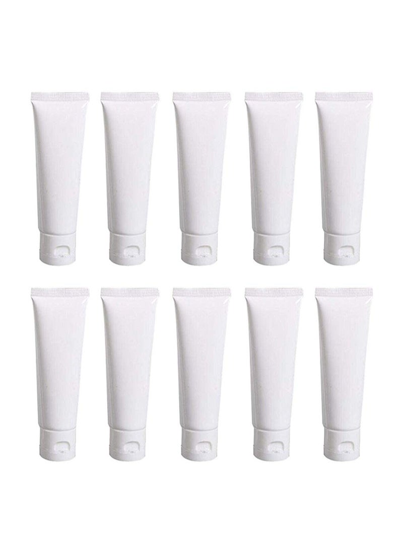 20PCS 100ml/3.4oz Plastic White Empty Refill Cosmetic Packing Bottle Jars with Flip Cover Makeup Water Cleanser Shower Gel Emulsion Lotion Liquid Sample Storage Container