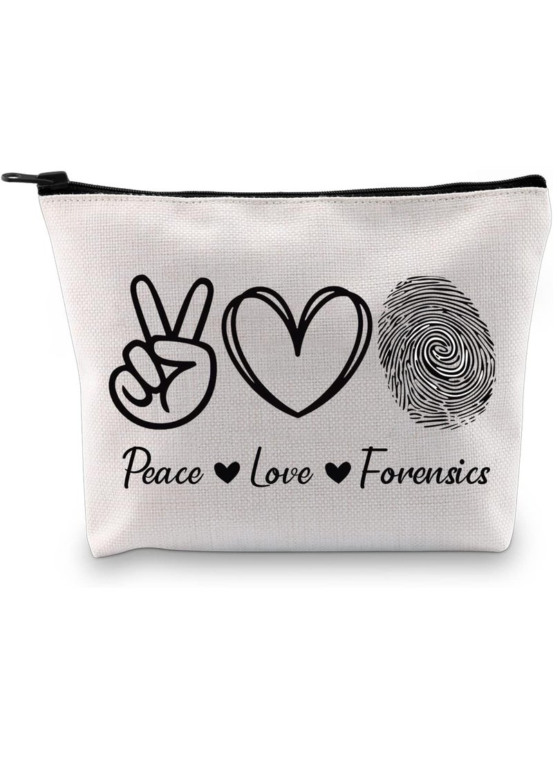 G2TUP Forensic Gift Peace Love Makeup Bag Cosmetic Bag Zipper Travel Bag (Peace Love Forensics MB)