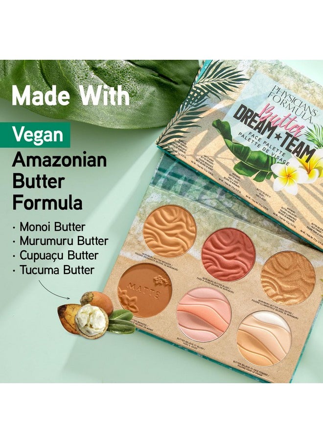 Physicians Formula Butter Dream Team Palette Makeup Gift Set, Bronzer, Blush, Face Powder, Dermatologist Approved