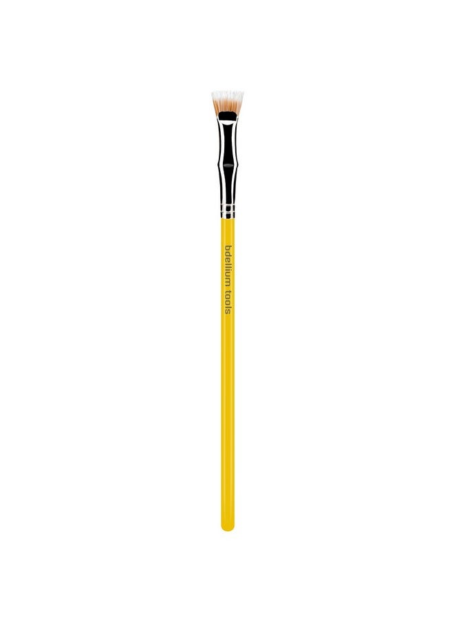 Bdellium Tools Professional Makeup Brush - Studio Series 729 Duo Fiber Bent Mascara Fan - With Soft Synthetic Fibers, For Applying Mascara (Yellow, 1pc)