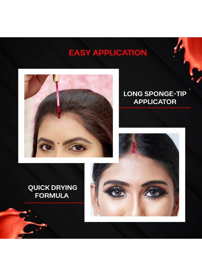 FACESCANADA Liquid Sindoor - Red, 2.5 ml | Highly Pigmented Rich Color | Quick Drying & Long Lasting | Velvet Matte Finish | Water-Proof | Smudge-Proof | Crease-Proof | Sponge Tip Applicator