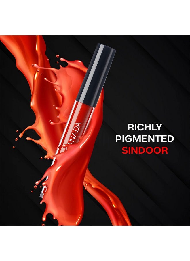 FACESCANADA Liquid Sindoor - Red, 2.5 ml | Highly Pigmented Rich Color | Quick Drying & Long Lasting | Velvet Matte Finish | Water-Proof | Smudge-Proof | Crease-Proof | Sponge Tip Applicator