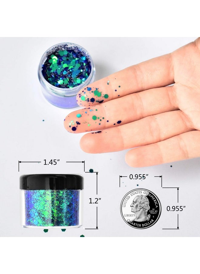 Body Glitter Wenida 9 Colors 190g Holographic Iridescent Cosmetic Festival Makeup Chunky Powder for Nail Hair Eye Face