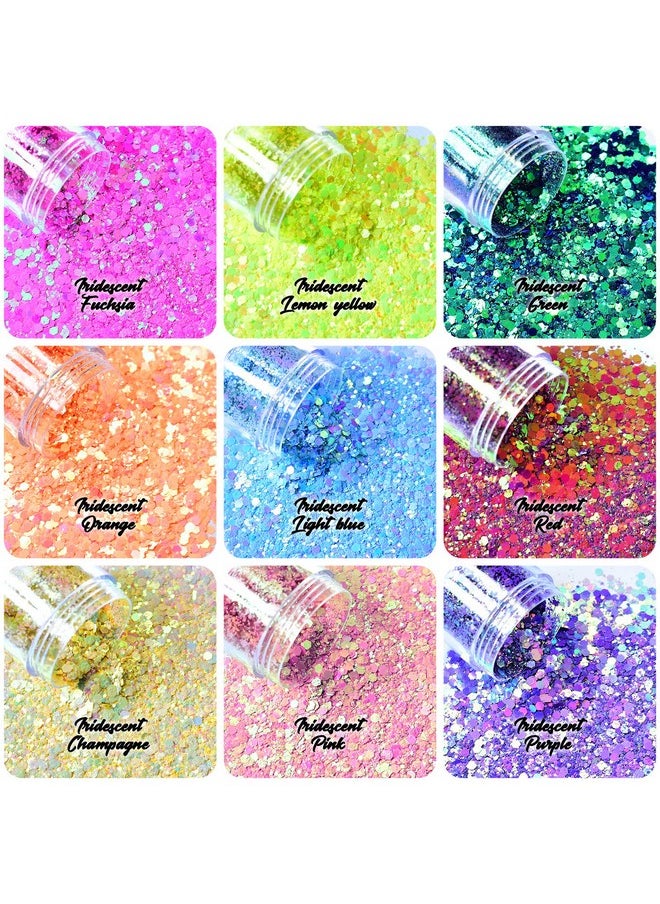 Body Glitter Wenida 9 Colors 190g Holographic Iridescent Cosmetic Festival Makeup Chunky Powder for Nail Hair Eye Face