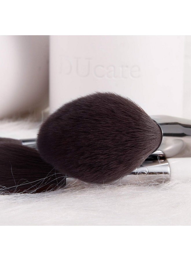 DUcare Makeup Brushes with Holder White 8Pcs Makeup Brush set Premium Synthetic Foundation Powder Concealers Blending Eye Shadows Face Makeup Brush Kit