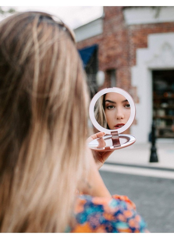 Fancii LED Lighted Travel Makeup Mirror, 1x/10x Magnification - Daylight LED, Compact, Portable, Large 5
