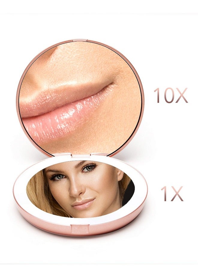 Fancii LED Lighted Travel Makeup Mirror, 1x/10x Magnification - Daylight LED, Compact, Portable, Large 5