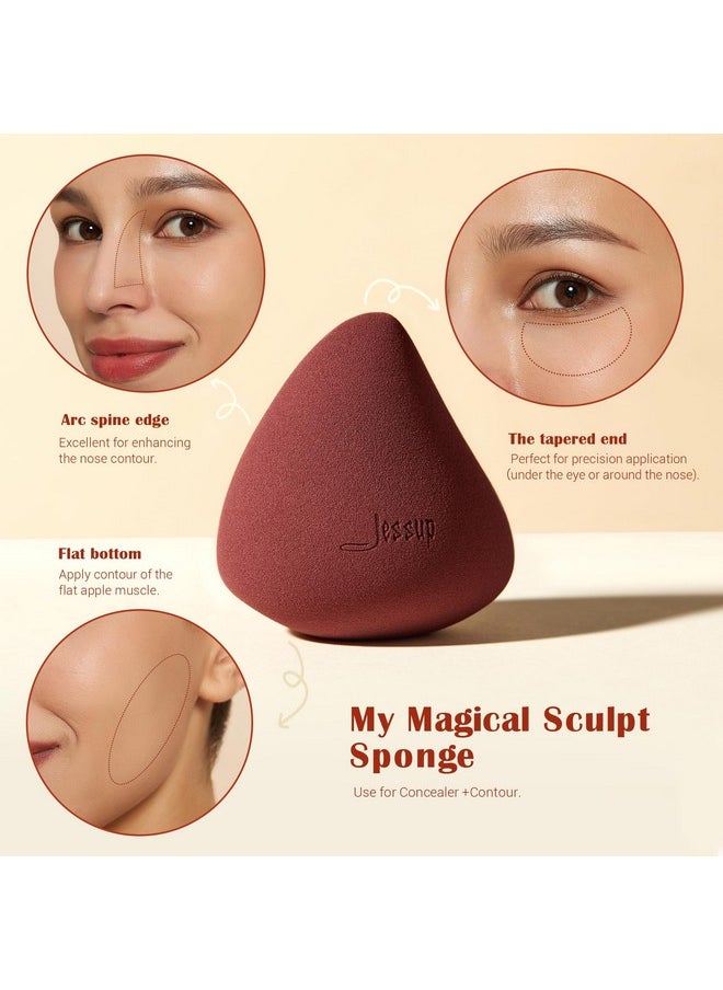Jessup Makeup Sponge Set, 3pcs Make up Sponges for Face Soft Beauty Sponges Foundation Sponge Makeup Blender Concealer Sponge, SP013