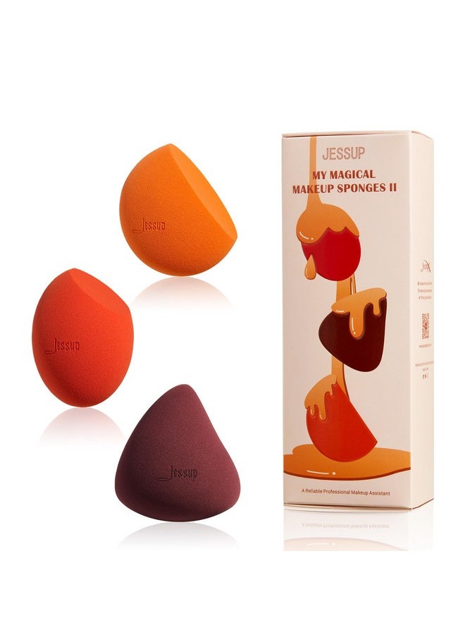 Jessup Makeup Sponge Set, 3pcs Make up Sponges for Face Soft Beauty Sponges Foundation Sponge Makeup Blender Concealer Sponge, SP013