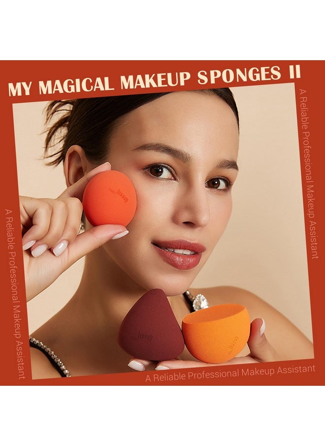 Jessup Makeup Sponge Set, 3pcs Make up Sponges for Face Soft Beauty Sponges Foundation Sponge Makeup Blender Concealer Sponge, SP013