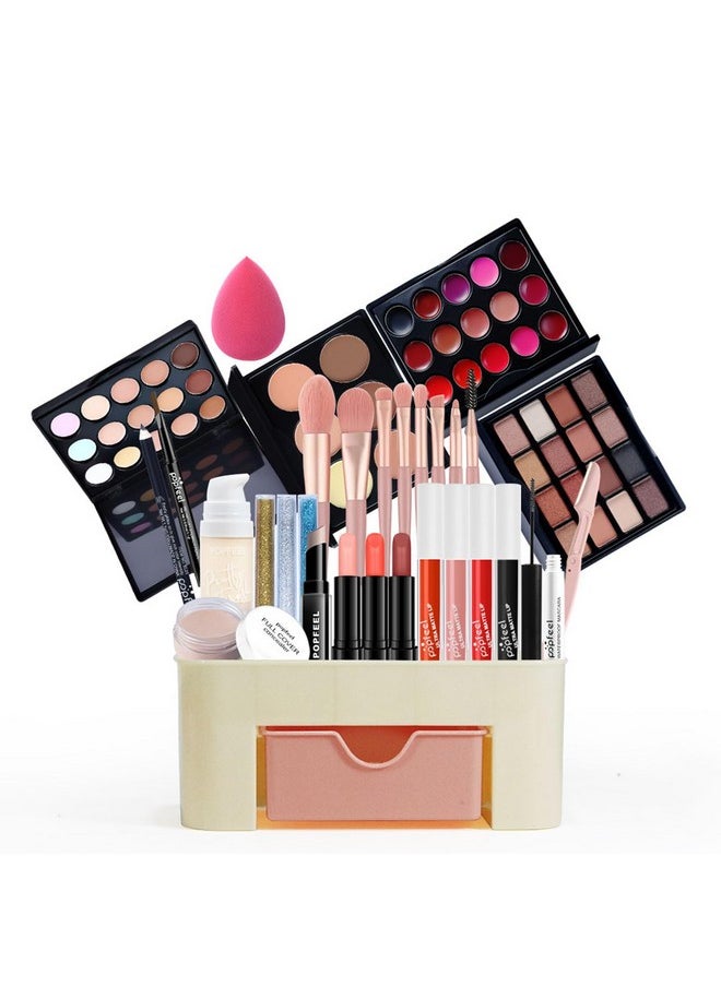 FantasyDay All in One Makeup Kit for Women Full Kit Girls Makeup Gift Sets Xmas Essential Bundle Include Eyeshadow Palette Lipstick Blush Concealer Eyeliner Mascara Foundation Brush Eyebrow Pencil
