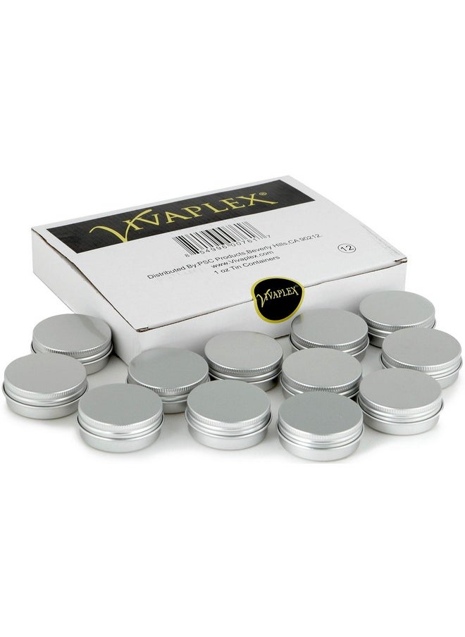 Vivaplex, 12, Aluminum, 1 oz Tin Jars with Lids