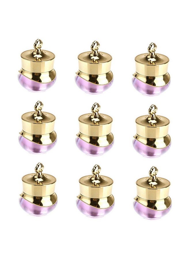 Healthcom 10 Packs 5 gram/5ml Gold Crown Empty Cream Jars Lip Balm Bottles Container Refillable Cosmetic Sample Jars Makeup Plastic Jar with Lid Cosmetic Trial Case for Lotion Creams Eyeshadow(Purple)