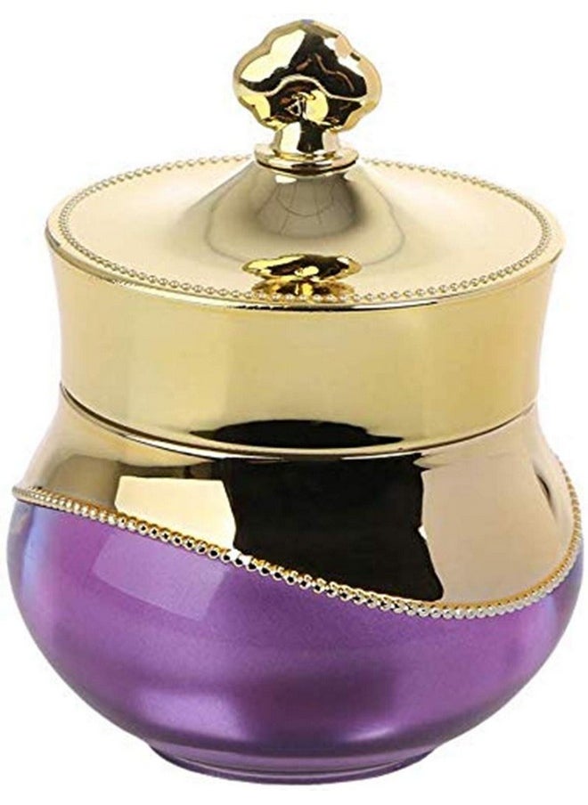 Healthcom 10 Packs 5 gram/5ml Gold Crown Empty Cream Jars Lip Balm Bottles Container Refillable Cosmetic Sample Jars Makeup Plastic Jar with Lid Cosmetic Trial Case for Lotion Creams Eyeshadow(Purple)