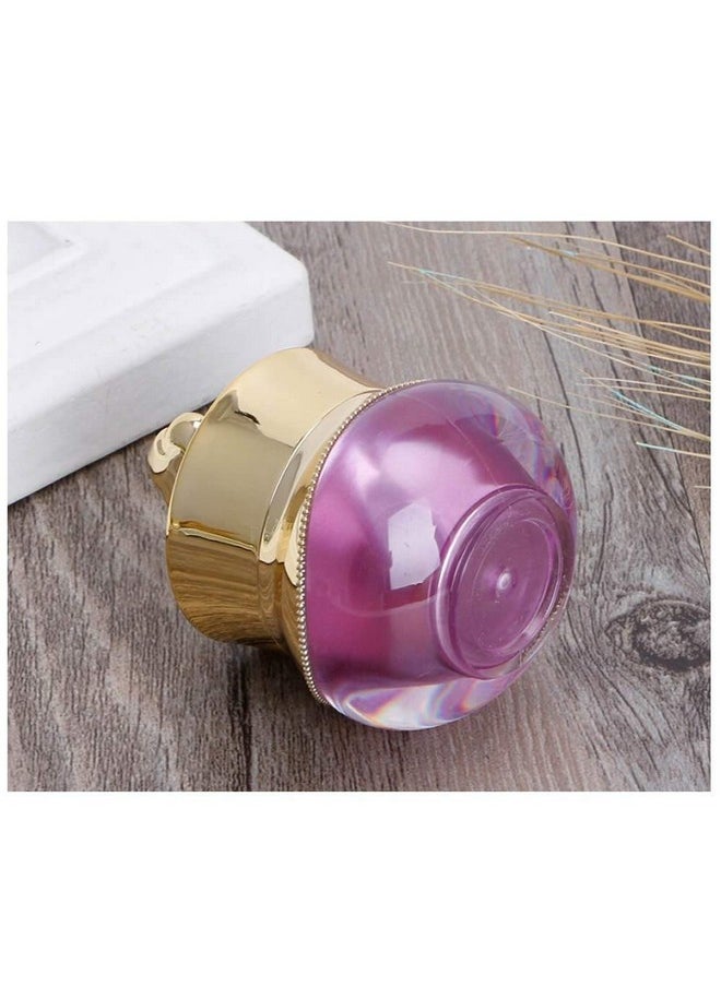 Healthcom 10 Packs 5 gram/5ml Gold Crown Empty Cream Jars Lip Balm Bottles Container Refillable Cosmetic Sample Jars Makeup Plastic Jar with Lid Cosmetic Trial Case for Lotion Creams Eyeshadow(Purple)