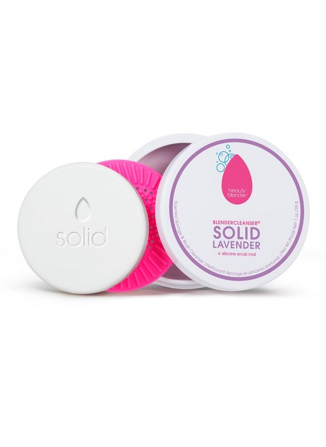 Beautyblender® | Blendercleanser® Solid Lavender Makeup Sponge & Brush Cleanser + Silicone Scrub Mat, Cleansing Tool & Scented Makeup Sponge Cleaner, Vegan, Cruelty Free, Made in the USA, 1 oz