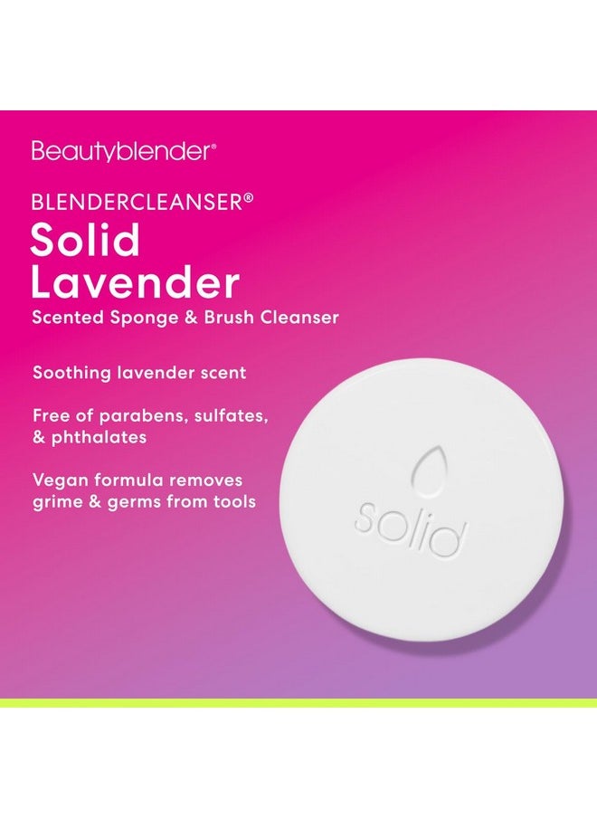Beautyblender® | Blendercleanser® Solid Lavender Makeup Sponge & Brush Cleanser + Silicone Scrub Mat, Cleansing Tool & Scented Makeup Sponge Cleaner, Vegan, Cruelty Free, Made in the USA, 1 oz