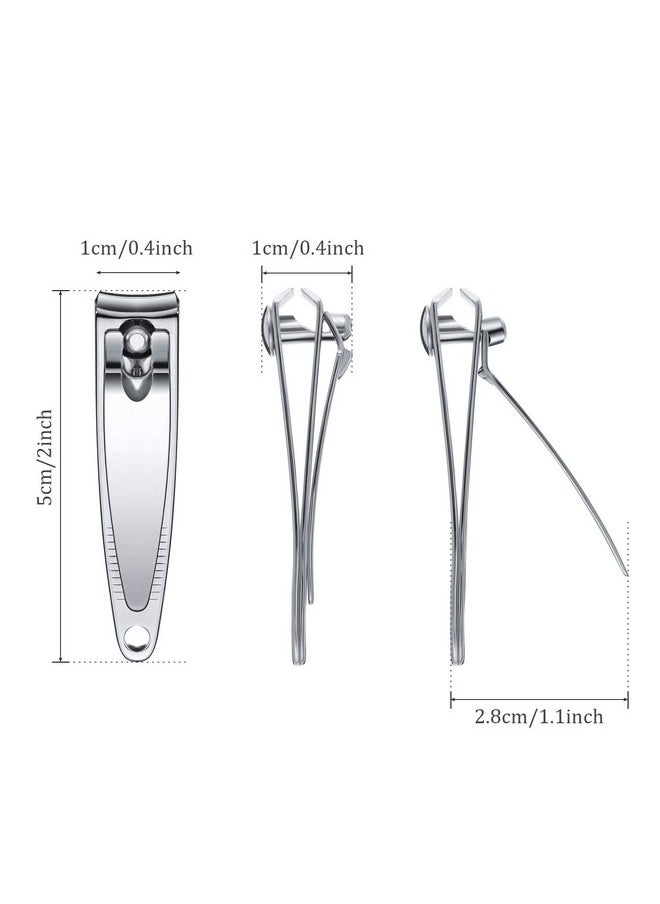 Mudder 100 Pieces Nail Clippers Bulk for Men and Women Stainless Steel Fingernail Clippers Flat Toenail Clippers Portable Travel Fingernails Pointed Manicure Pedicure Sturdy Trimmer Set for Men Women