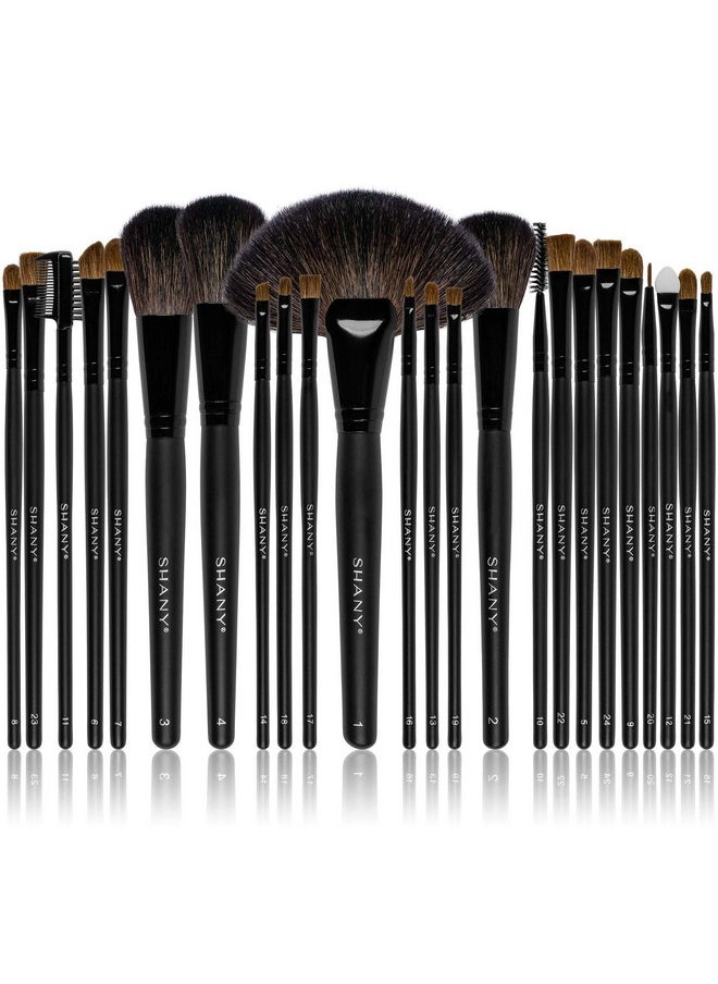 SHANY Makeup Brushes Studio Quality Total Pro Make up Brush Set with Leather Pouch- Foundation brush, Powder brush, Eyeshadow Brush, Concealer Brush, Liner Brush and more. 24 Count