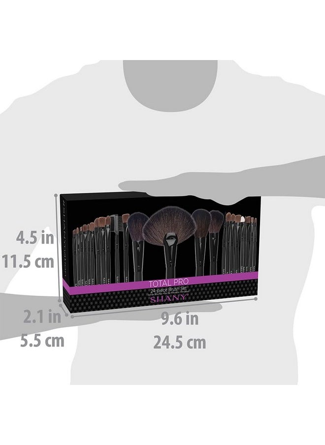 SHANY Makeup Brushes Studio Quality Total Pro Make up Brush Set with Leather Pouch- Foundation brush, Powder brush, Eyeshadow Brush, Concealer Brush, Liner Brush and more. 24 Count