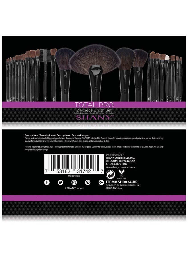 SHANY Makeup Brushes Studio Quality Total Pro Make up Brush Set with Leather Pouch- Foundation brush, Powder brush, Eyeshadow Brush, Concealer Brush, Liner Brush and more. 24 Count