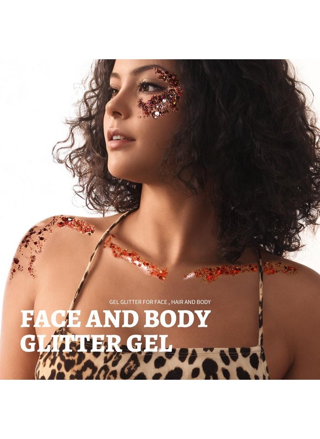 Teenitor 24 Colors Face Glitter Body Glitter Gel, Hair Glitter Gel, Glitter for Halloween Makeup, Face Makeup Glitter Gel for Face, Body, Hair
