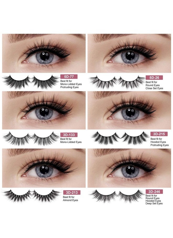 MAGEFY 30 Pairs 6 Styles Faux Mink Eyelashes, 16mm-20mm Lashes Natural Look to Dramatic False Eyelashes, Handmade Reusable Fake Eyelashes with Portable Boxes