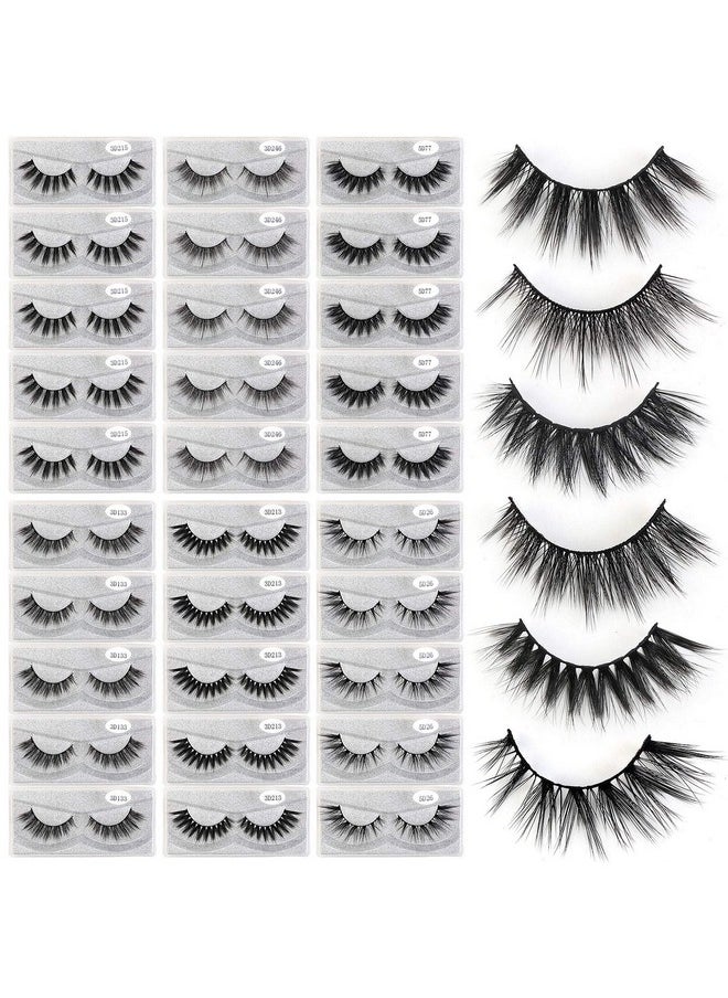 MAGEFY 30 Pairs 6 Styles Faux Mink Eyelashes, 16mm-20mm Lashes Natural Look to Dramatic False Eyelashes, Handmade Reusable Fake Eyelashes with Portable Boxes
