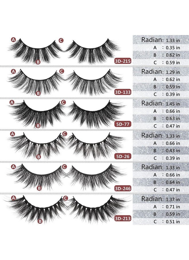 MAGEFY 30 Pairs 6 Styles Faux Mink Eyelashes, 16mm-20mm Lashes Natural Look to Dramatic False Eyelashes, Handmade Reusable Fake Eyelashes with Portable Boxes