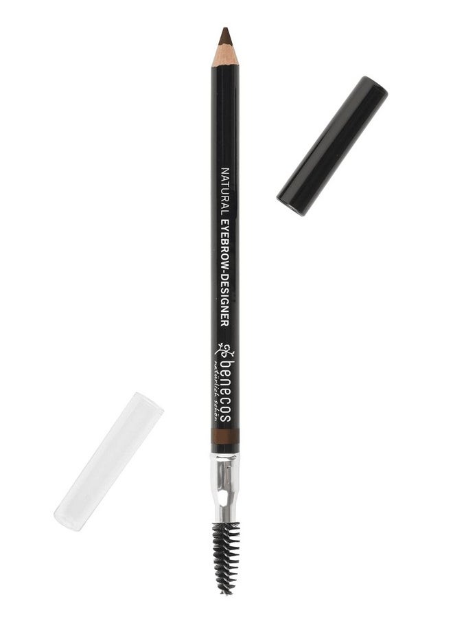 Benecos Eyebrow-Designer, All-Natural Eyebrow Pencil and Brush - Soft, Subtle, Natural Look, Vegan (Brown)