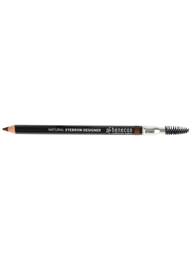 Benecos Eyebrow-Designer, All-Natural Eyebrow Pencil and Brush - Soft, Subtle, Natural Look, Vegan (Brown)