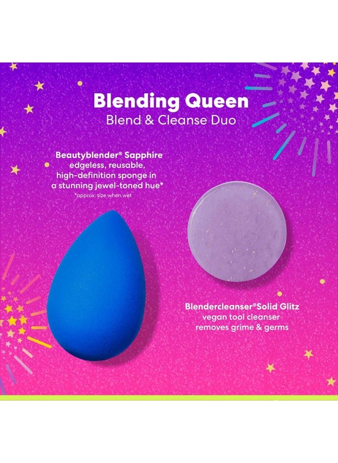 Beautyblender® | Blending Queen Blend and Cleanse Set, Sapphire sponge and Speckled Violet Cleanser